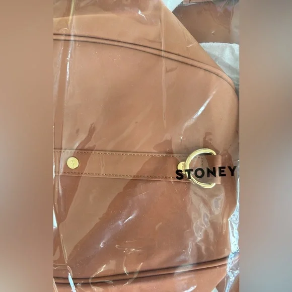 Stoney Clover Lane Classic Duffle Bag in Camel, Rare, leather look